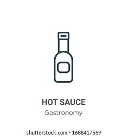 Hot sauce outline vector icon. Thin line black hot sauce icon, flat vector simple element illustration from editable gastronomy concept isolated stroke on white background