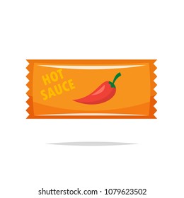 Hot sauce sachet package vector