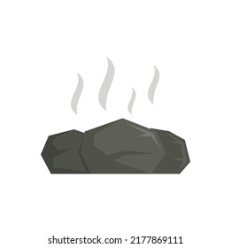 Hot sauna stones icon. Flat illustration of hot sauna stones vector icon isolated on white background