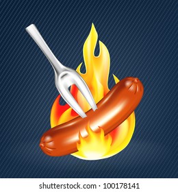 Hot Sausage with flames
