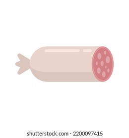 Hot sausage icon. Flat illustration of hot sausage vector icon isolated on white background