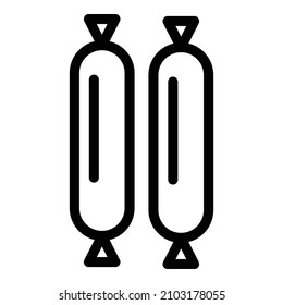 Hot sausage icon. Outline hot sausage vector icon for web design isolated on white background