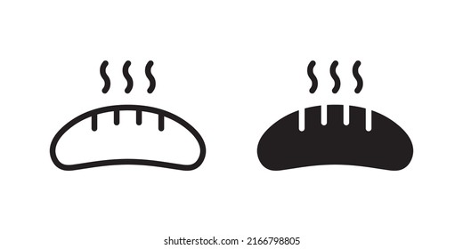 Hot sausage icon vector isolated on white background