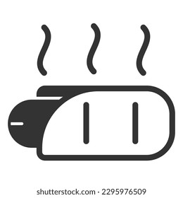 Hot sausage in lavash  - icon, illustration on white background, glyph style