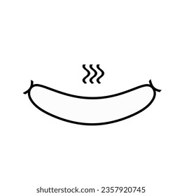 Hot sausage line icon. Vector concept illustration for design.