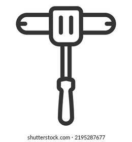 Hot sausage on the shoulder - icon, illustration on white background, outline style