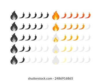 Hot scale set icons. Flat style. Vector icons.