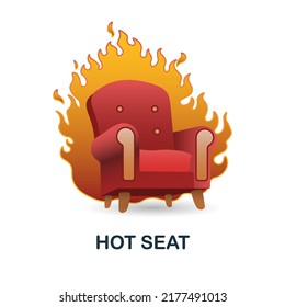 Icono de asiento caliente en 3d. Ilustración coloreada de la colección corrupta. Icono de asiento caliente creativo para diseño web, plantillas, infografías y más