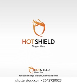 Hot Shield Logo Template Design Vector