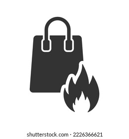 Icono de oferta de compras en caliente, gráficos vectoriales