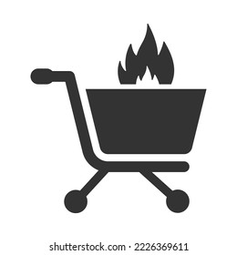 Hot shopping offer icon, Vector graphics