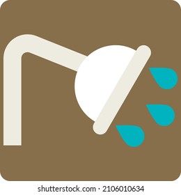 Ducha caliente, ilustración, vector sobre fondo blanco.