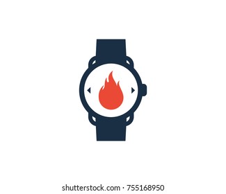 Hot Smart Watch Icon Logo Design Element