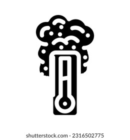 hot smell glyph icon vector. hot smell sign. isolated symbol illustration