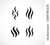 Hot smoke vector icon isolated on white background
