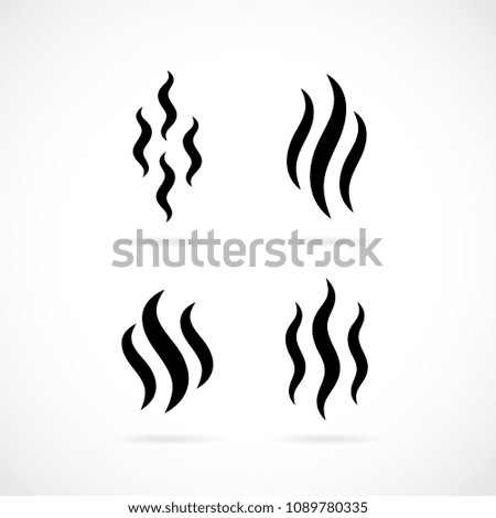 Hot smoke vector icon isolated on white background