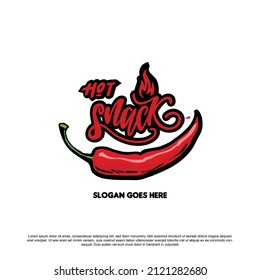 Hot snack lettering logo design vector. for your brand or business