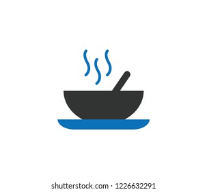Hot soup bowl icon (blue version)