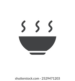 Hot soup bowl icon simple vector symbol