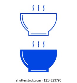 Hot soup bowl icon. Vector illustration