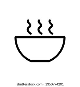 Hot soup bowl line icon, outline vector sign
