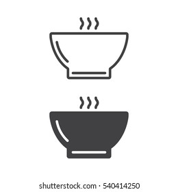 Hot soup bowl line icon, outline and filled vector sign, linear and full pictogram isolated on white. Symbol, logo illustration