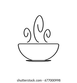 hot soup bowl line icon. thin line, outline icon 
