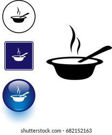 hot soup bowl symbol sign and button