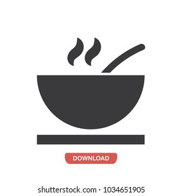 Hot soup bowl vector icon