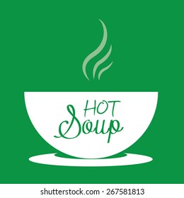 Hot soup in a bowl. Vector Illustration
