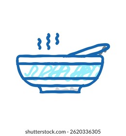 hot soup doodle icon sketch vector. hot soup sign. isolated symbol illustration