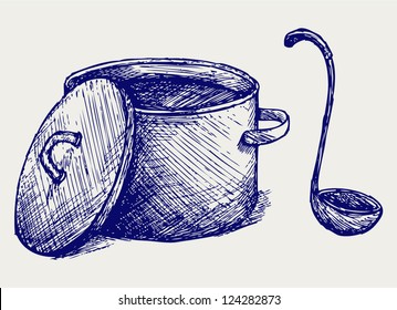 Hot soup. Doodle style