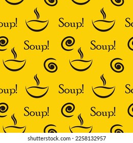 hot soup food bowl seamless background vector 
