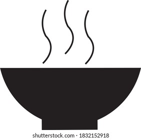 Hot soup food in bowl vector