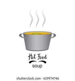 hot soup / hot food on white background, vector illustration