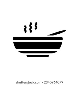 hot soup glyph icon vector. hot soup sign. isolated symbol illustration