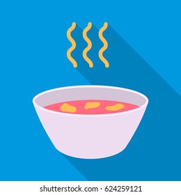 Hot soup icon flate. Single sick icon from the big ill, disease flate.