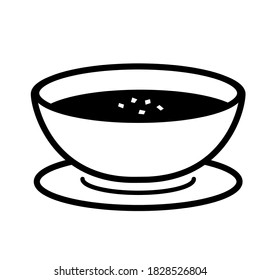 icono de sopa caliente aislado en fondo blanco. Icono de vector