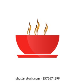 Hot soup icon. Make a dish in kitchen. Vektor illustration.