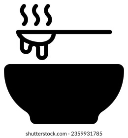 hot soup icon with solid line style base. Suitable for website design, logo, app, ui and etc.