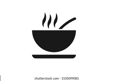 Hot Soup Icon With Spoon Icon