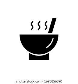 hot soup icon vector illustration glyph style design. isolated on white background