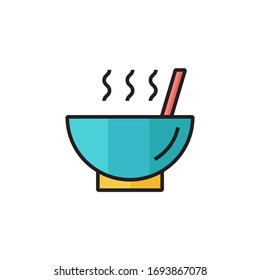 hot soup icon vector illustration filled outline style design. isolated on white background