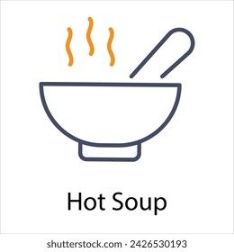 Hot Soup Icon vector, Such Line sign as autumn, Submission of autumn icons. Vector Computer Isolated Pictograms for Web on White Background Editable Stroke stock illustration