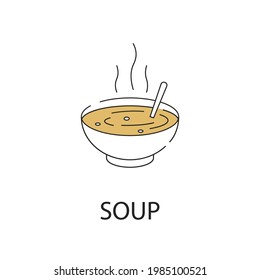 Hot soup icon, web logo illustration.