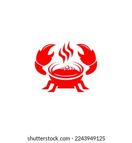 Hot soup illustration with crab shaped bowl for seafood design, suitable for your design need, logo, illustration, animation, etc.