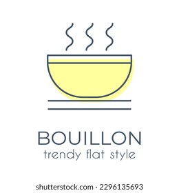 Hot soup isolated on white background, simple icon in trendy flat style