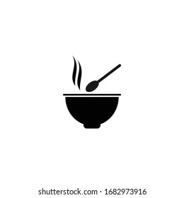 Hot soup, meal vector icon