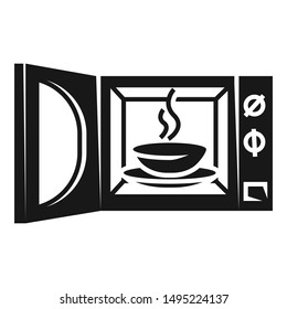 Hot soup microwave icon. Simple illustration of hot soup microwave vector icon for web design isolated on white background