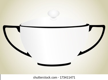Hot soup, vector